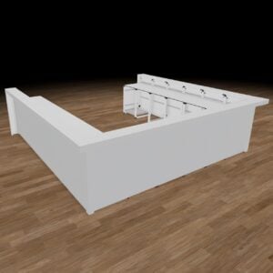 12 Ft x 12 Ft x 12 Ft C-Shape Portable Trade Show Counter Rental