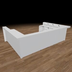 12 Ft x 8 Ft x 8 Ft C-Shape Portable Trade Show Counter Rental