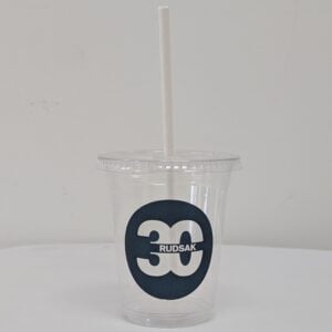 12 Oz Custom Plastic Cups With Lid / Straw - 50 Pack