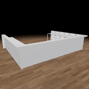 16 Ft x 12 Ft x 12 Ft C-Shape Portable Trade Show Counter Rental