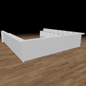 16 Ft x 16 Ft x 16 Ft C-Shape Portable Trade Show Counter Rental