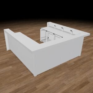 8 Ft x 8 Ft x 8 Ft C-Shape Portable Trade Show Counter Rental