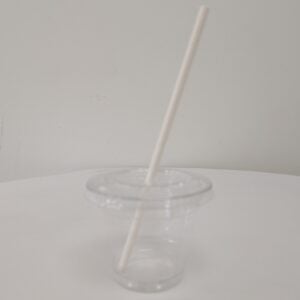 9 Oz Clear Plastic Cups With Lid / Straw - 50 Pack