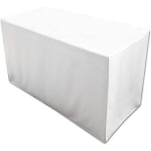 4 Ft Table With White Tablecloth Rental