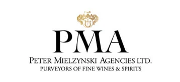 PMA logo featuring a crown above the letters PMA and the subtitle 'Peter Mielzynski Agencies Ltd. Purveyors of Fine Wines & Spirits'