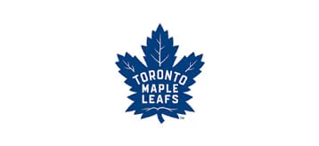 Toronto Maple Leafs logo: blue maple leaf with the team name centered in white lettering.