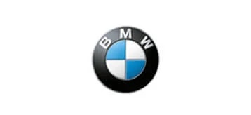 BMW logo: black circular emblem with blue-and-white quadrants, representing the car brand.