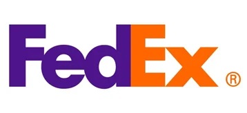 FedEx logo with purple ‘Fed’ and orange ‘Ex’ on white background, featuring the subtle arrow formed in the negative space between E and x.