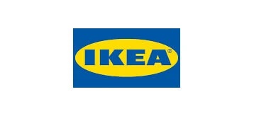 IKEA logo: blue rectangle with a yellow oval containing the word IKEA.