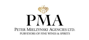 PMA logo featuring a crown above the letters PMA and the subtitle 'Peter Mielzynski Agencies Ltd. Purveyors of Fine Wines & Spirits'