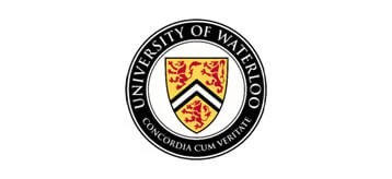 Circular seal of the University of Waterloo featuring a shield and the motto 'Concordia cum veritate'.